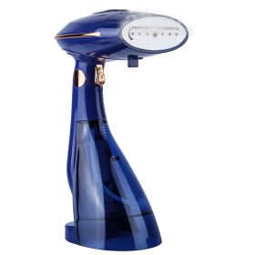1Pc 1500W 2 In 1 Foldable Garment Steamer Handheld Fabric Wrinkle Remover With 168ML & 288ML Water Tanks For Flat Hanging Ironing (Option: Blue)