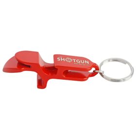 Metal Shotgun Key Chain - Can and Bottle Beer Bong (Color: Red)