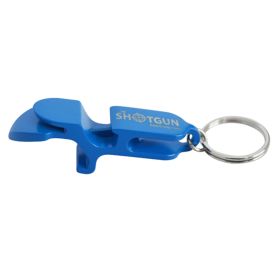 Metal Shotgun Key Chain - Can and Bottle Beer Bong (Color: Blue)