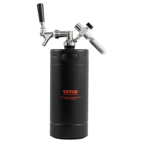 VEVOR Beer Growler Tap System, 128Oz 4L Mini Keg, 304 Stainless Steel Pressurized Beer Growler, Keg Growler with Pressure Display (Capacity: 128 oz, Barrel Craftsmanship: Single Layer Bucket)