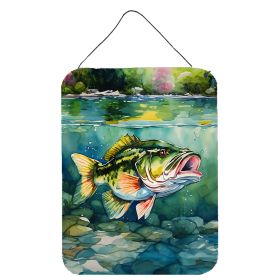 NEW Largemouth Bass Wall or Door Hanging Prints Aluminum Metal Sign Kitchen Wall Bar Bathroom Plaque Home Decor Front Door Plaque, 12x16, Multico (Default: Default)