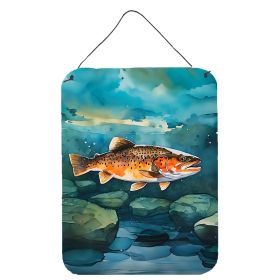 NEW Brown Trout Wall or Door Hanging Prints Aluminum Metal Sign Kitchen Wall Bar Bathroom Plaque Home Decor Front Door Plaque, 12x16, Multicolor (Default: Default)