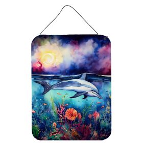 NEW Dolphin Wall or Door Hanging Prints Aluminum Metal Sign Kitchen Wall Bar Bathroom Plaque Home Decor Front Door Plaque, 12x16, Multicolor (Default: Default)
